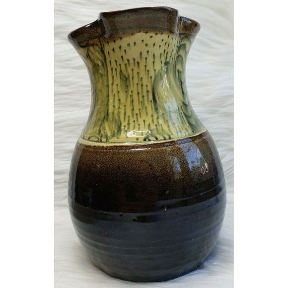 Unmarked Beautiful Glazed Clay Pottery Pitcher - Picture 4 of 8